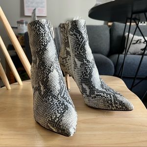 Steve Madden Leila Ankle Boot White Snakeskin